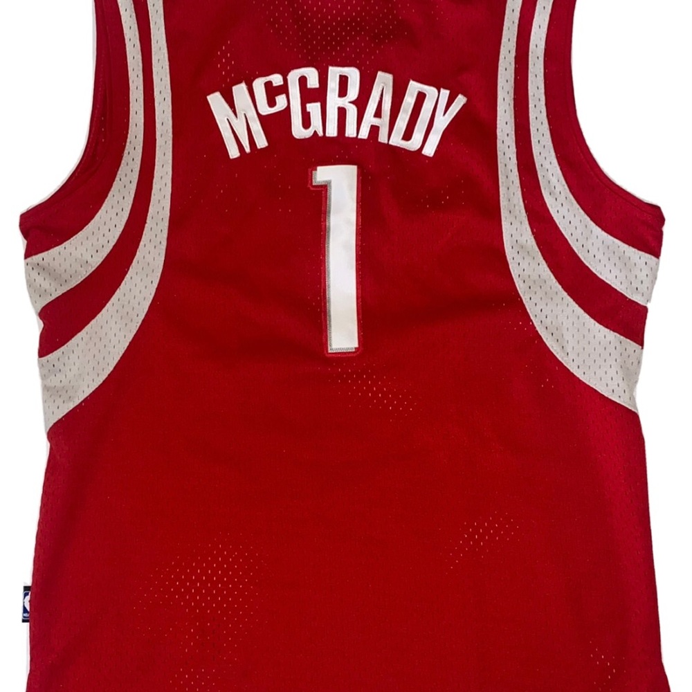Vintage Reebok Houston Rockets Jersey Tracy McGrady #1 Youth Large Red
